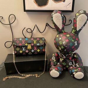 Handbag and Rhinestone Bear